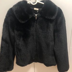 Brandy Melville Black Fur Coat